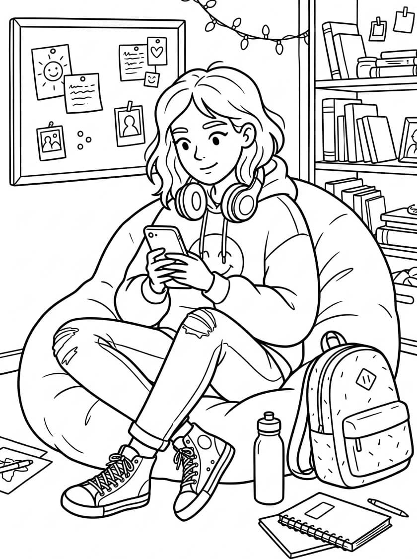 Drawing Teenage Simple