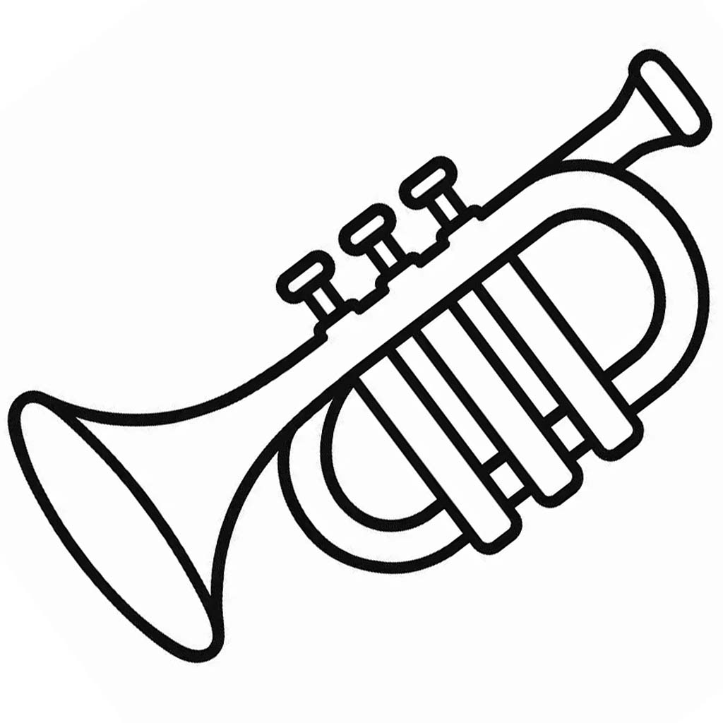 Drawing Trumpet Free Printable