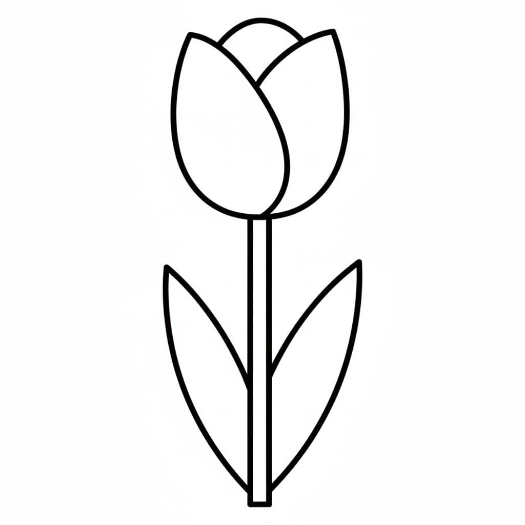 Drawing Tulip Free Printable