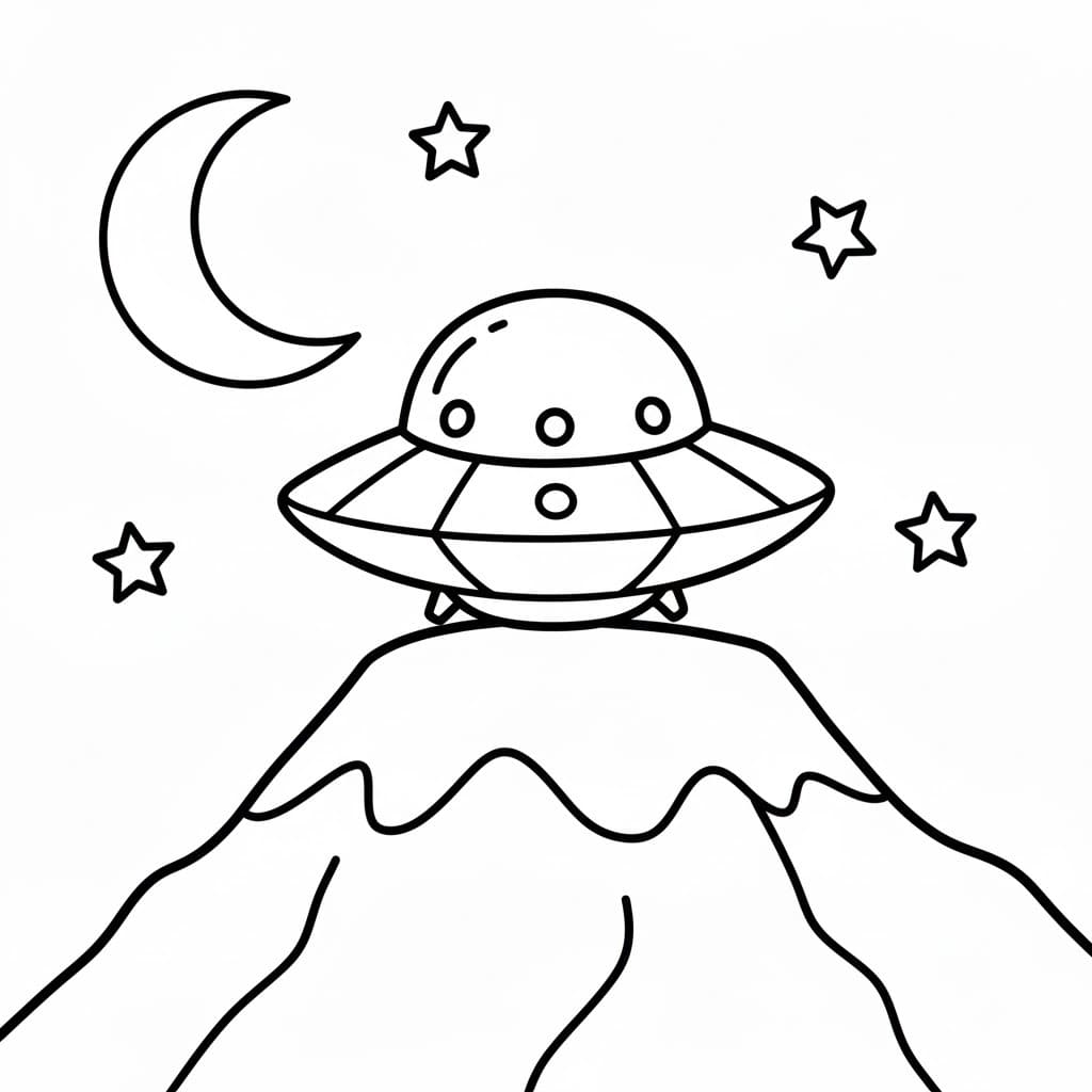 Drawing UFO Free Printable