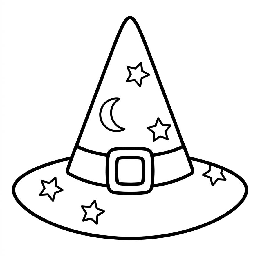Drawing Witch Hat Easy