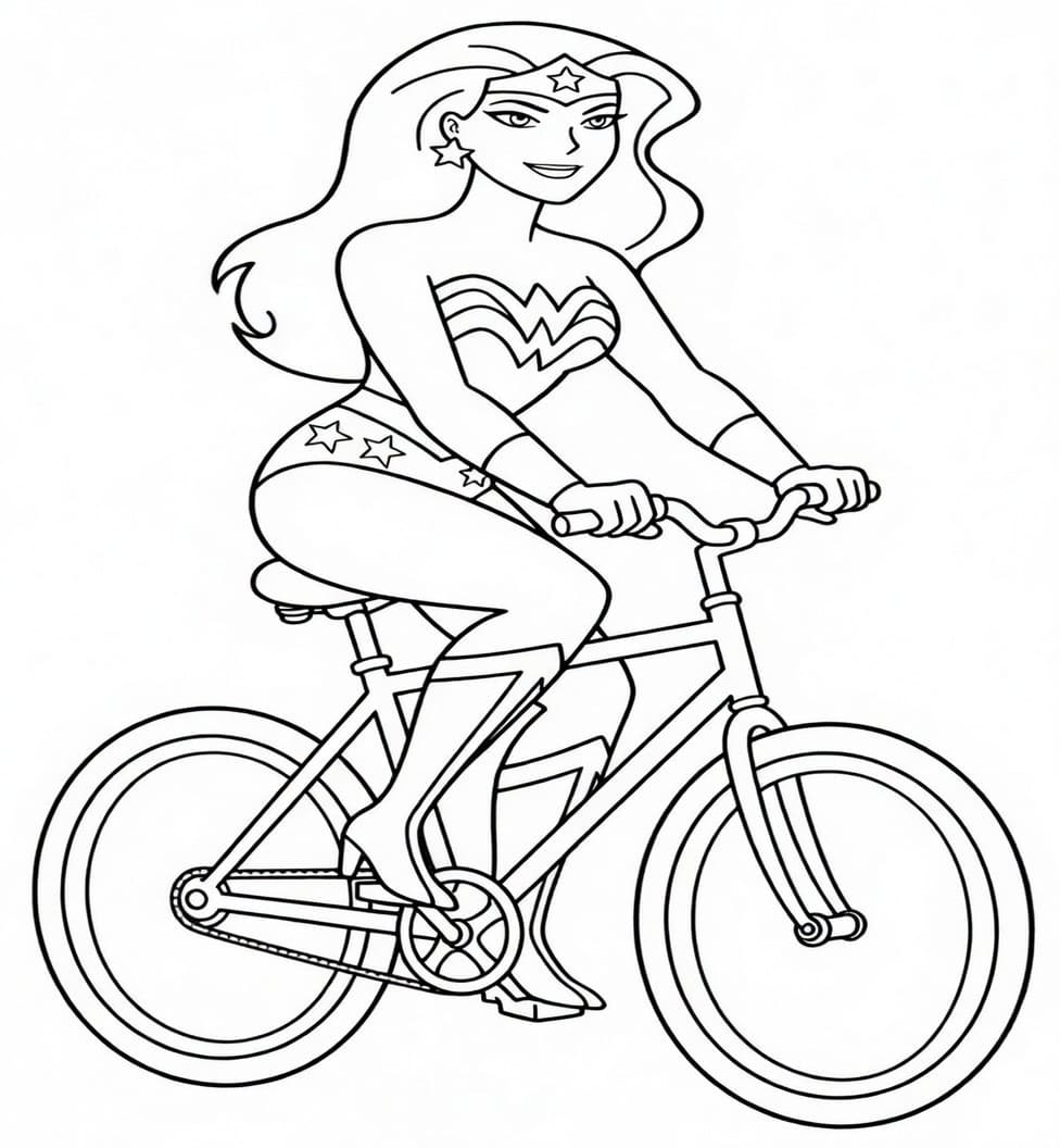 Drawing Wonder Woman Printable For Kids
