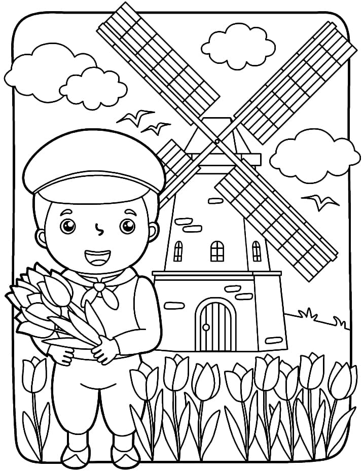 Dutch Boy Coloring Game Dutch Boy