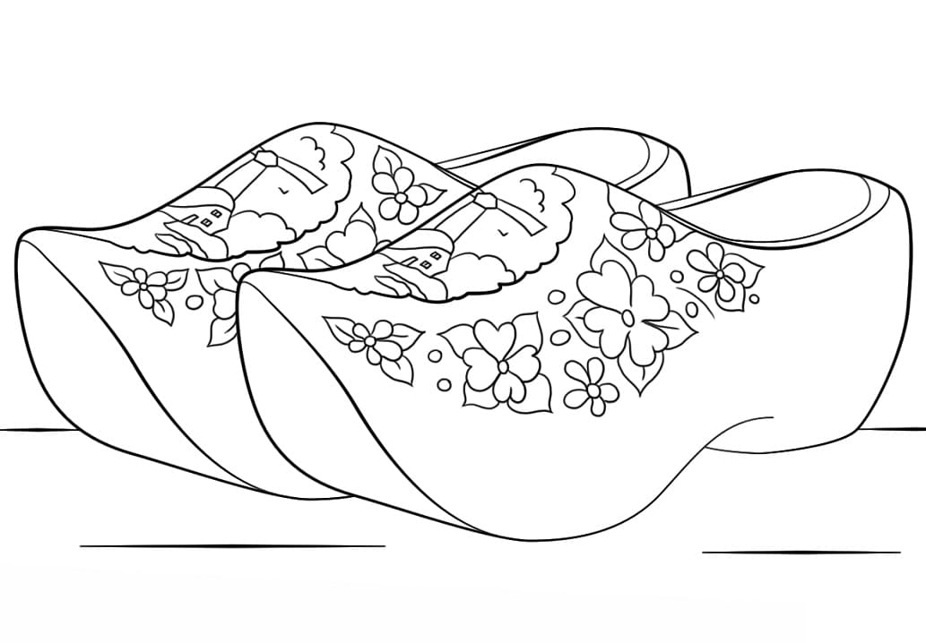 Dutch Clogs Coloring Game Dutch Clogs