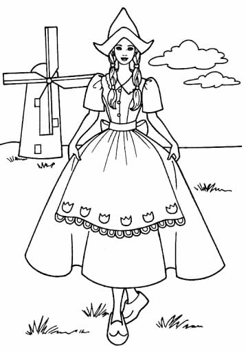 Dutch Lady Coloring Game Dutch Lady