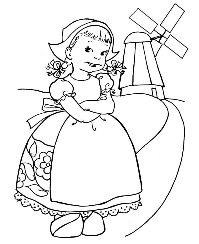 Dutch Little Girl Coloring Game Dutch Little Girl