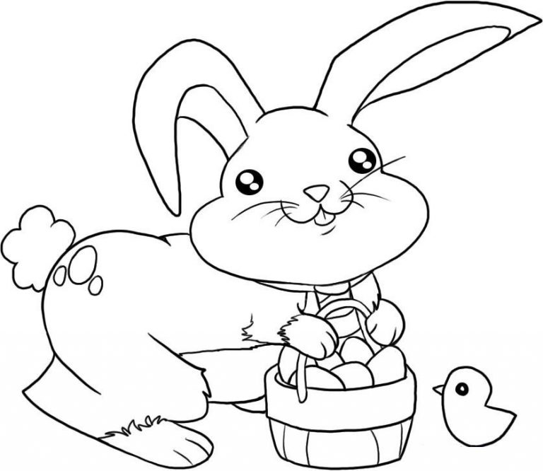 Easter Basket with Bunny Coloring Game Easter Basket with Bunny