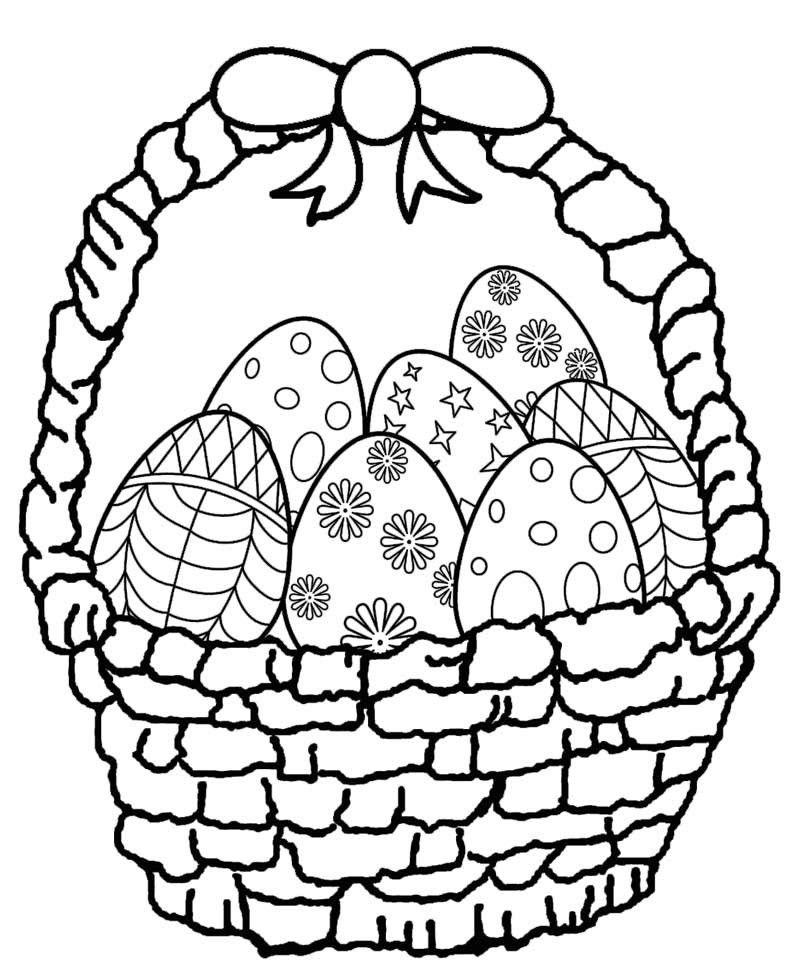 Easter Basket with Eggs Coloring Game Easter Basket with Eggs