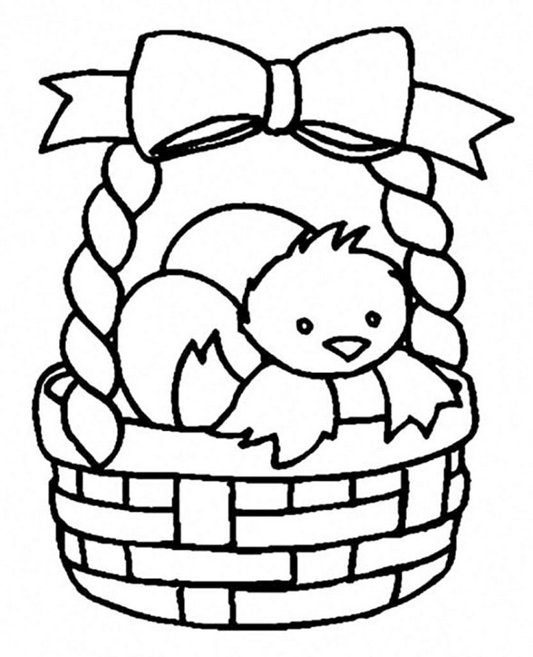 Easter Basket with Little Chick