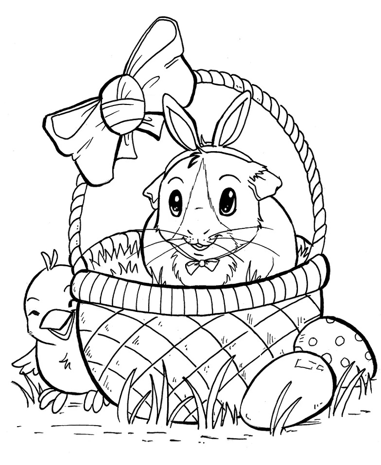Easter Guinea Pig Coloring Game Easter Guinea Pig