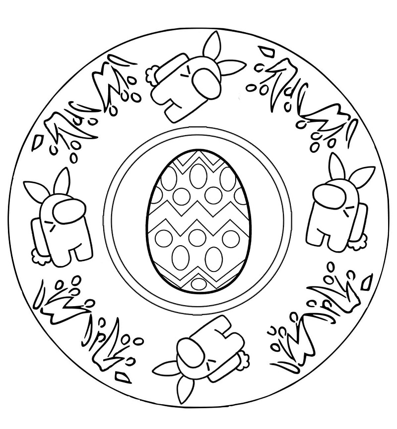 Easter Mandala Among Us Coloring Game Easter Mandala Among Us