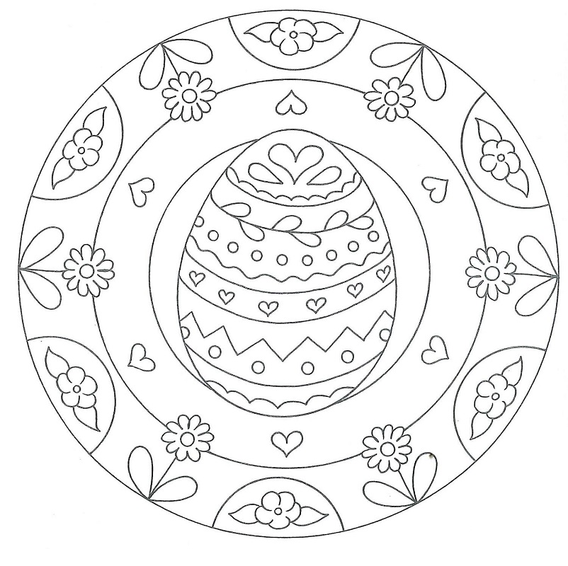 Easter Mandala with Egg Coloring Game Easter Mandala with Egg