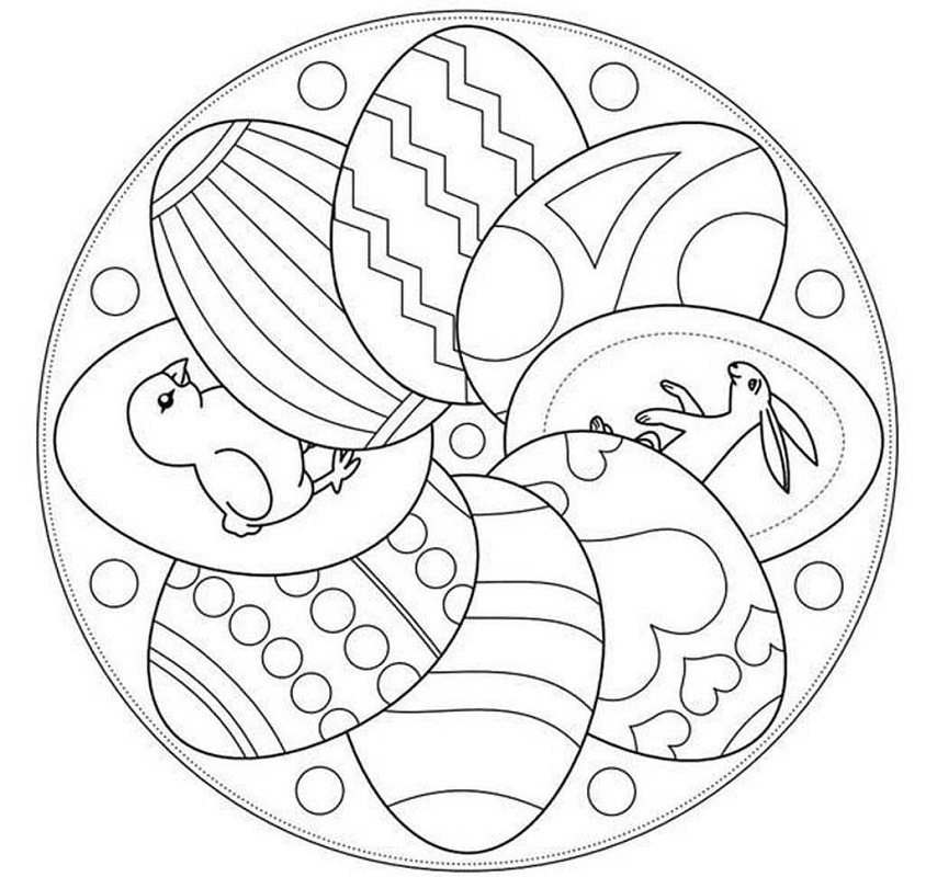 Easter Mandala with Eggs Coloring Game Easter Mandala with Eggs