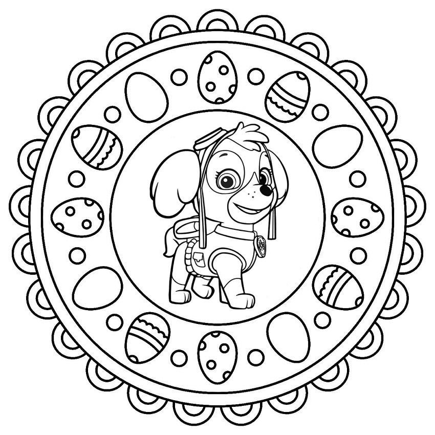 Easter Mandala with Paw Patrol Coloring Game Easter Mandala with Paw Patrol