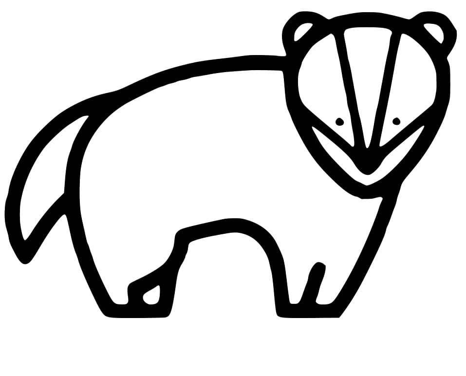 Easy Badger Coloring Game Easy Badger