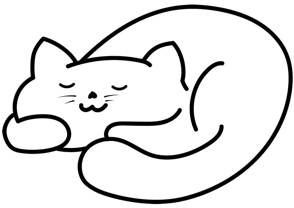 Easy Sleeping Cat Coloring Game Easy Sleeping Cat