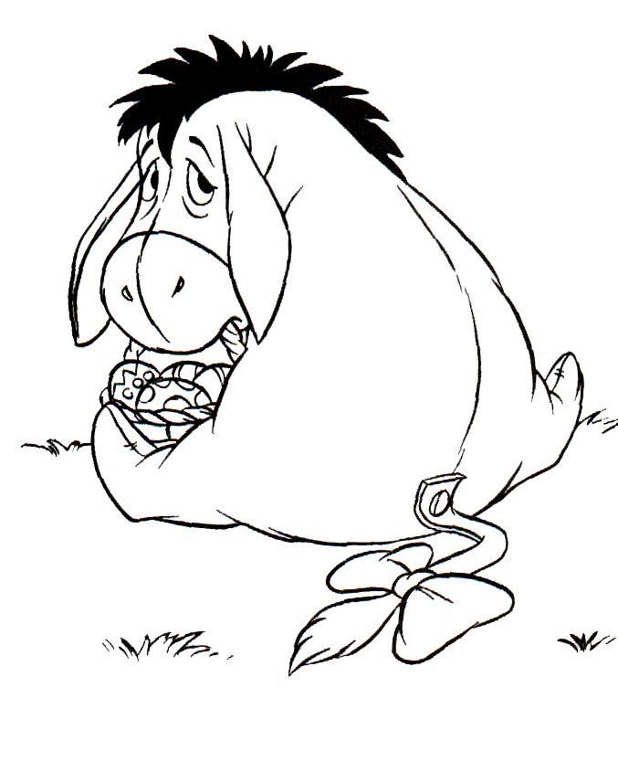 Eeyore with Easter Basket Coloring Game Eeyore with Easter Basket