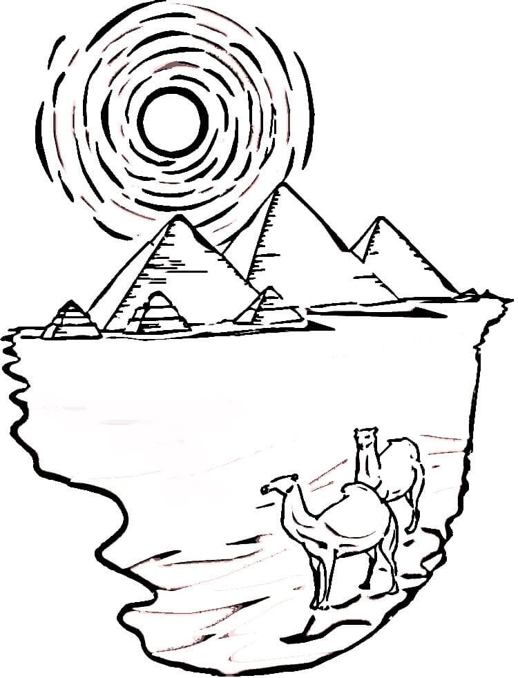 Egyptian Pyramids and Camels Coloring Game Egyptian Pyramids and Camels