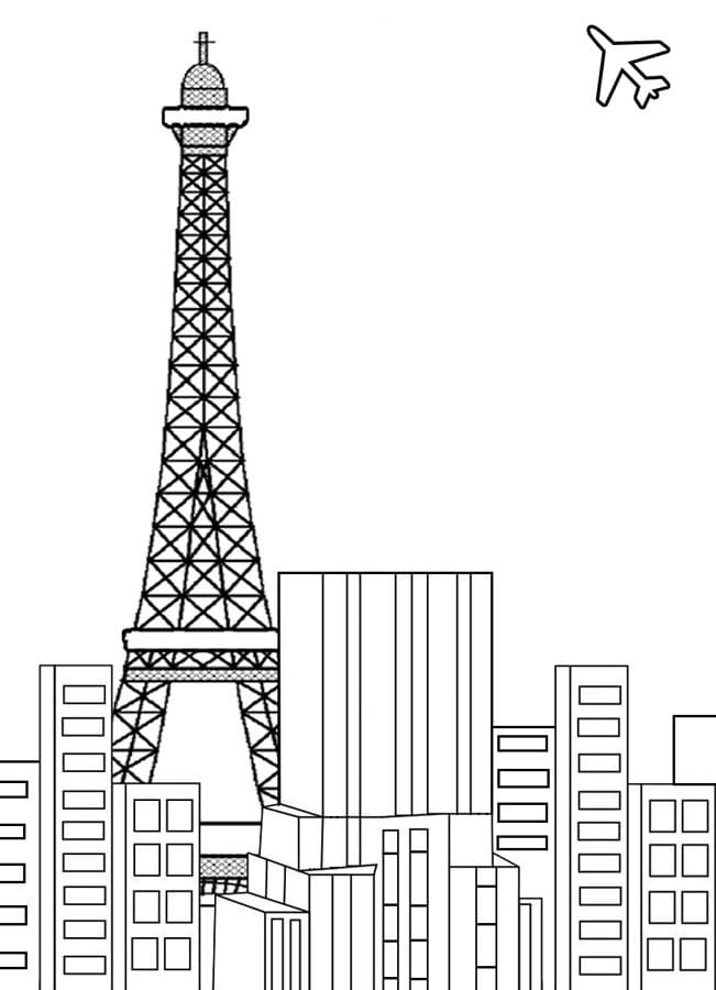 Eiffel Tower in City Coloring Game Eiffel Tower in City