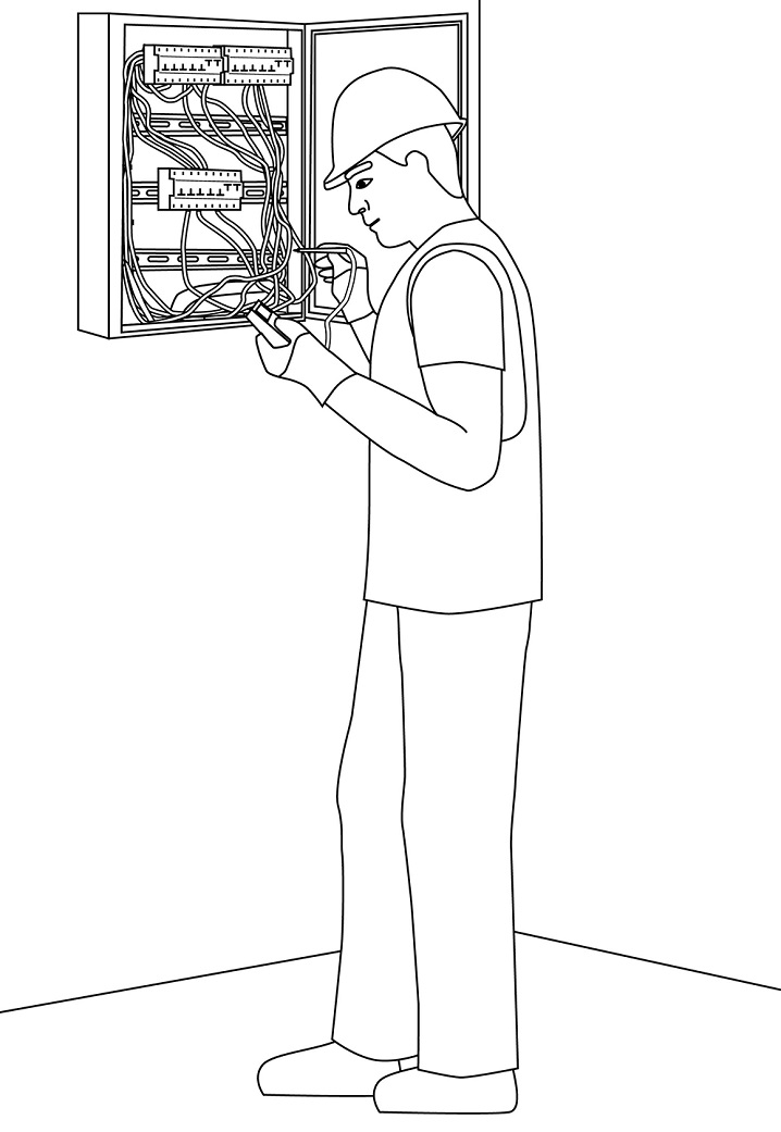 Electrician is Working