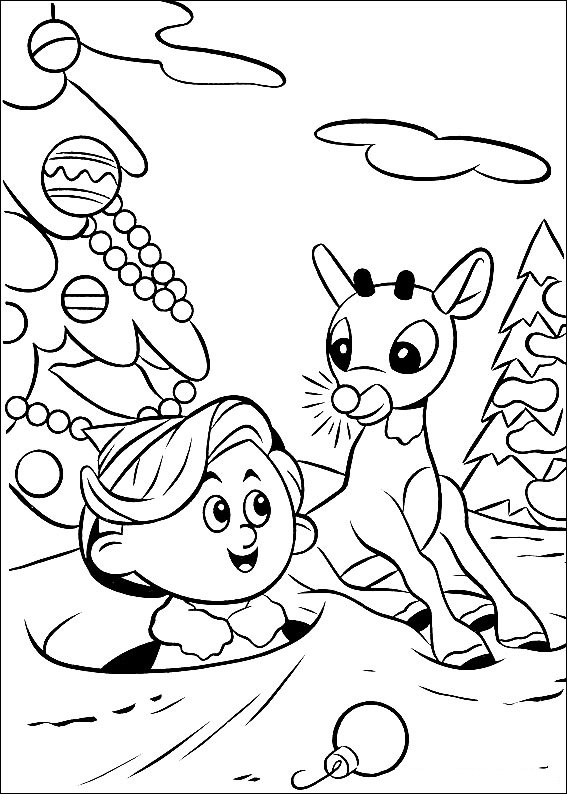 Elf and Rudolph Coloring Game Elf and Rudolph
