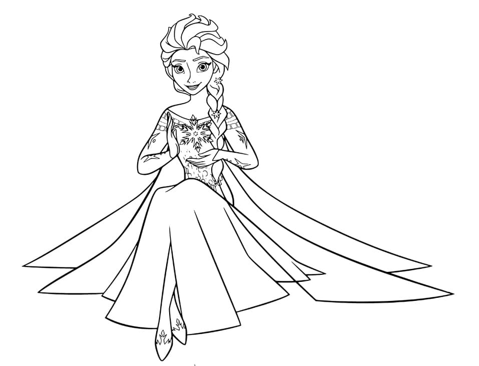 Elsa Sitting Coloring Game Elsa Sitting