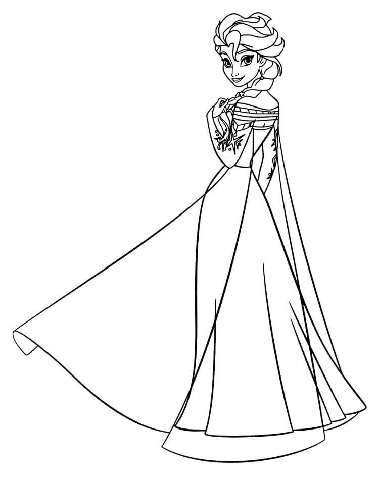 Elsa Standing Coloring Game Elsa Standing