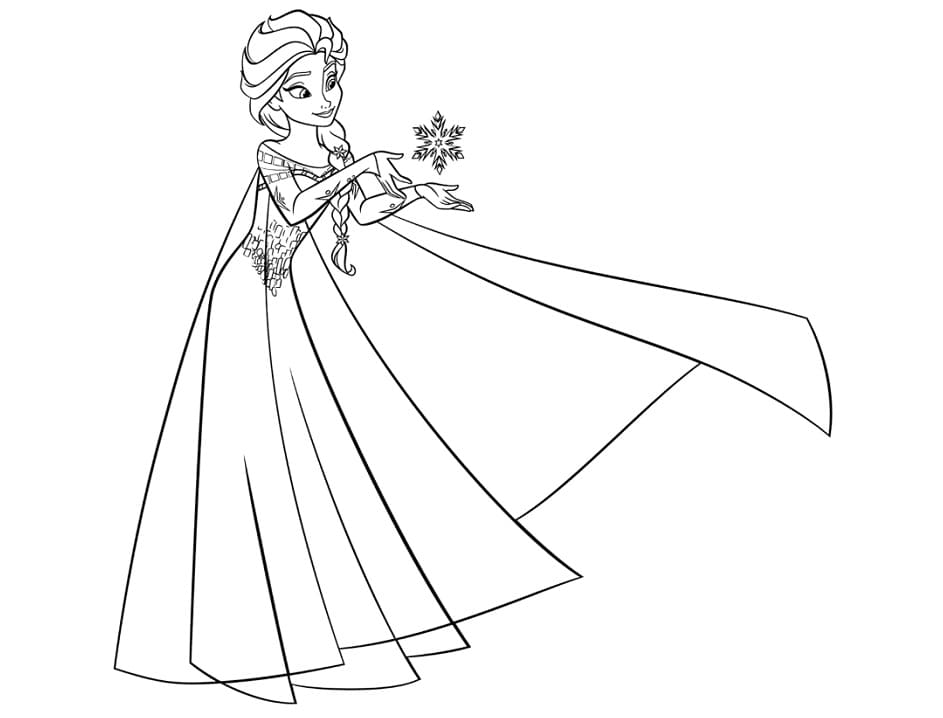 Elsa with Snowflake Coloring Game Elsa with Snowflake
