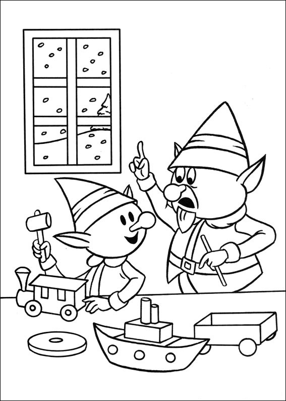 Elves from Rudolph 1 Coloring Game Elves from Rudolph 1