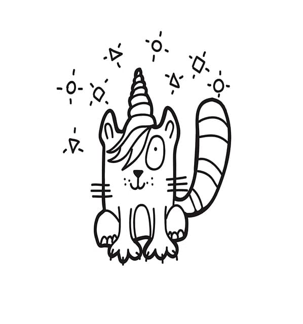 Emo Unicorn Cat Coloring Game Emo Unicorn Cat