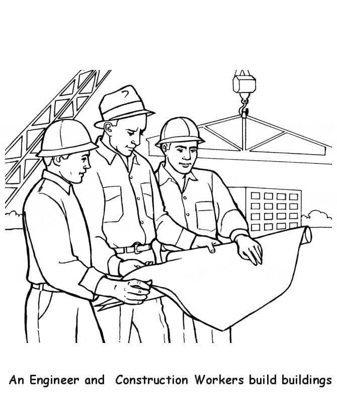 Engineer and Construction Workers Coloring Game Engineer and Construction Workers