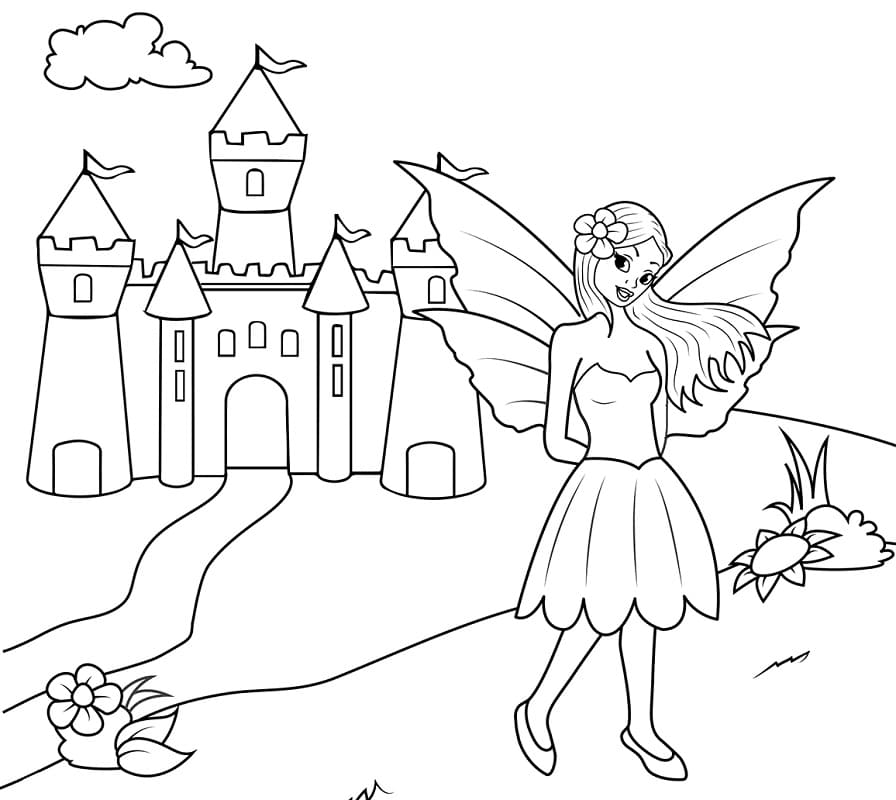 Fairy and Castle Coloring Game Fairy and Castle