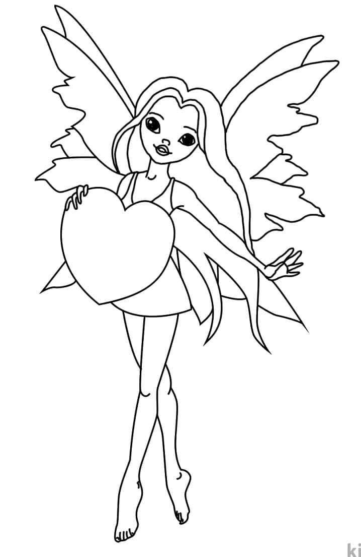 Fairy and Heart Coloring Game Fairy and Heart