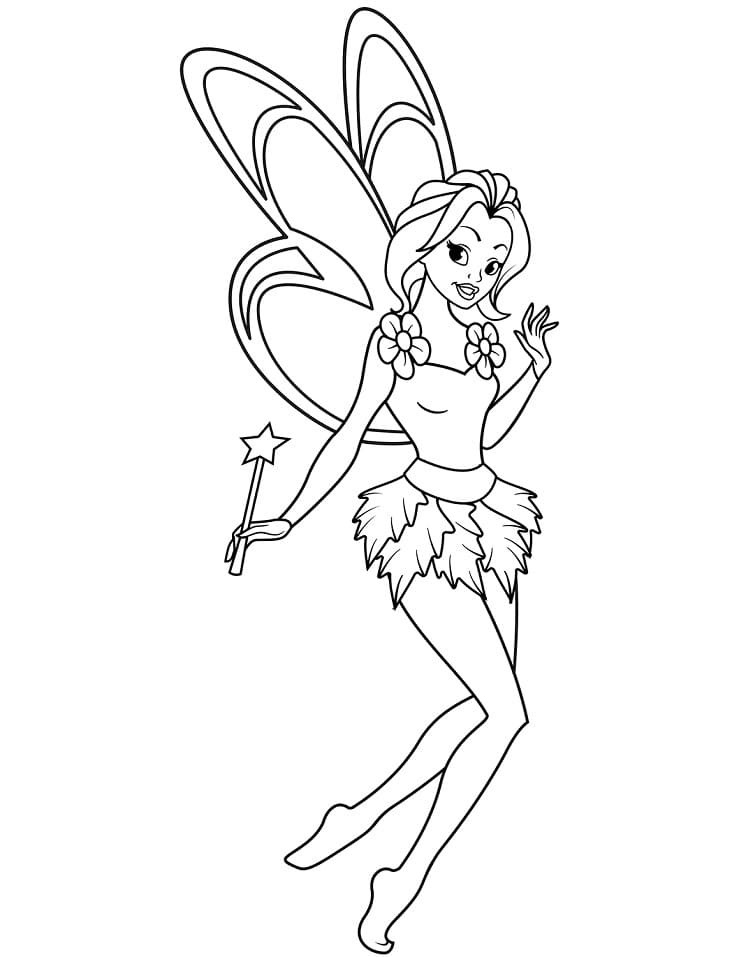 Fairy with Magic Wand Coloring Game Fairy with Magic Wand
