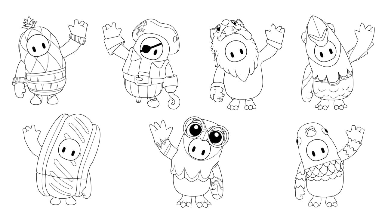 Fall Guys Characters Coloring Game Fall Guys Characters