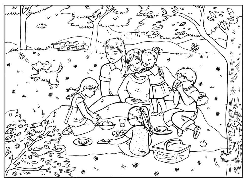 Family At Park Coloring Game Family At Park