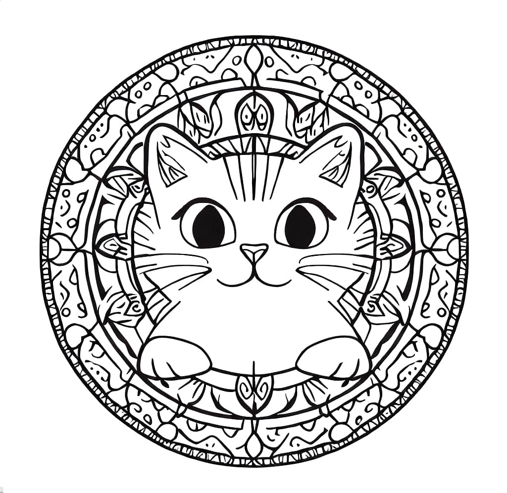 Fantastic Cat Mandala Coloring Game Fantastic Cat Mandala