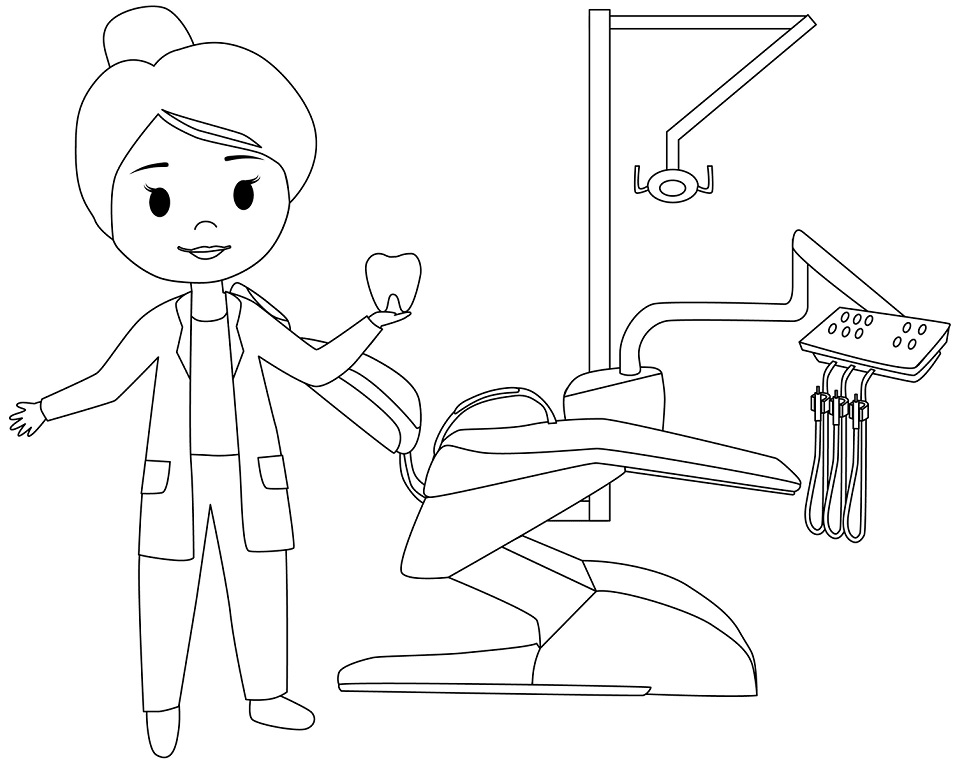 Female Dentist Coloring Game Female Dentist