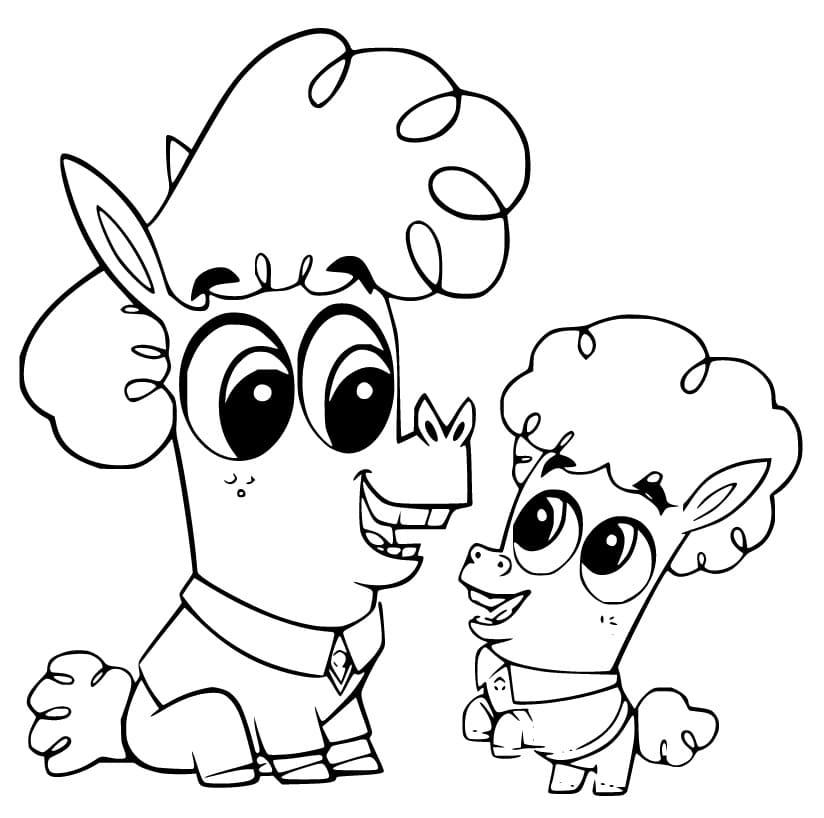 Ferris and Ferdy from Corn and Peg Coloring Game Ferris and Ferdy from Corn and Peg