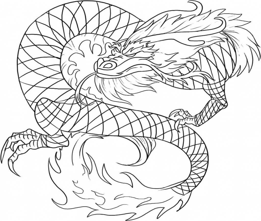 Fire Chinese Dragon Coloring Game Fire Chinese Dragon