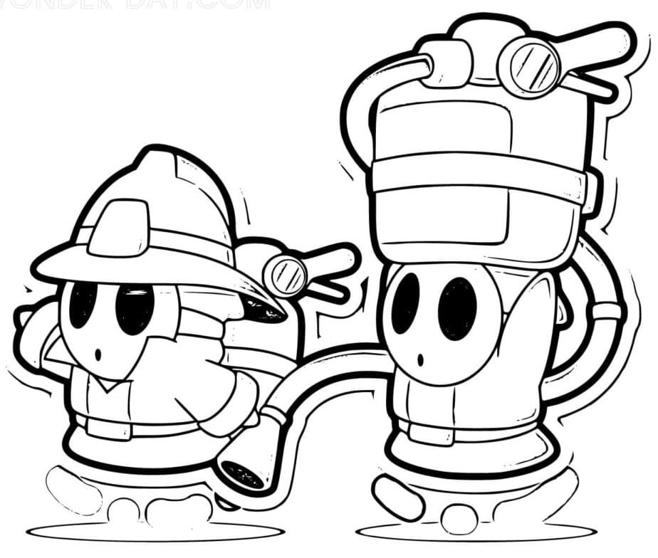 Fireman Shy Guy Mario Coloring Game Fireman Shy Guy Mario