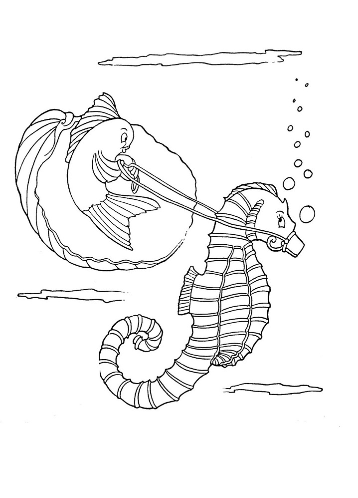 Fish and Seahorse Coloring Game Fish and Seahorse