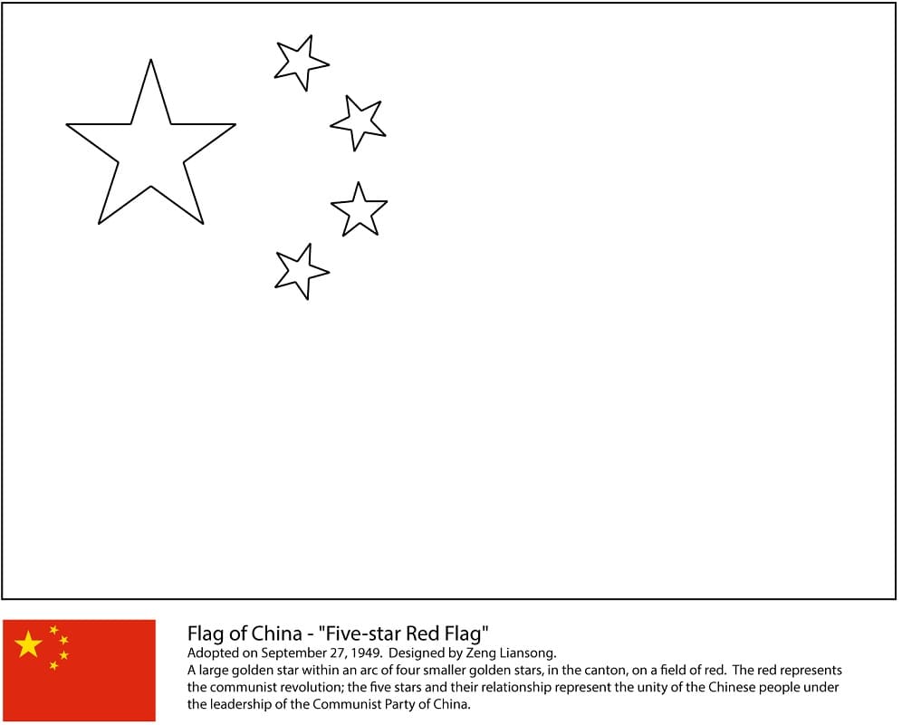 Flag of China Coloring Game Flag of China