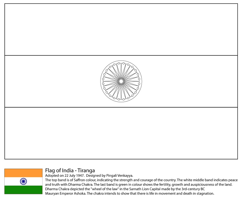 Flag of India Coloring - Play Free Coloring Game Online