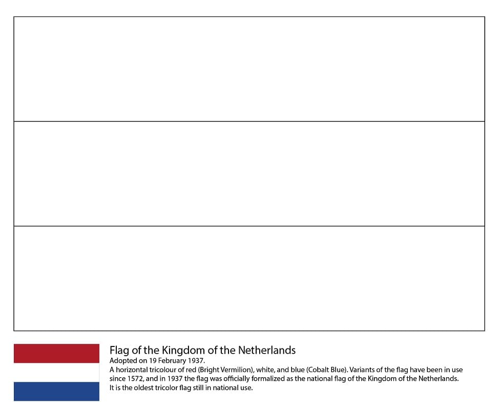 Flag of The Netherlands Coloring Game Flag of The Netherlands