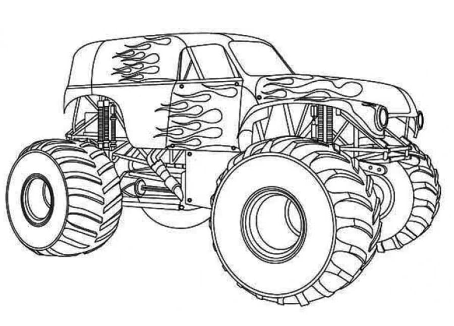 Flame Monster Truck Coloring Game Flame Monster Truck