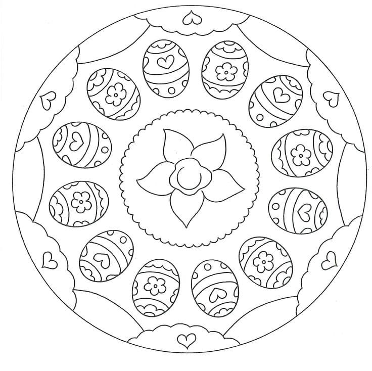 Flower Easter Mandala Coloring Game Flower Easter Mandala