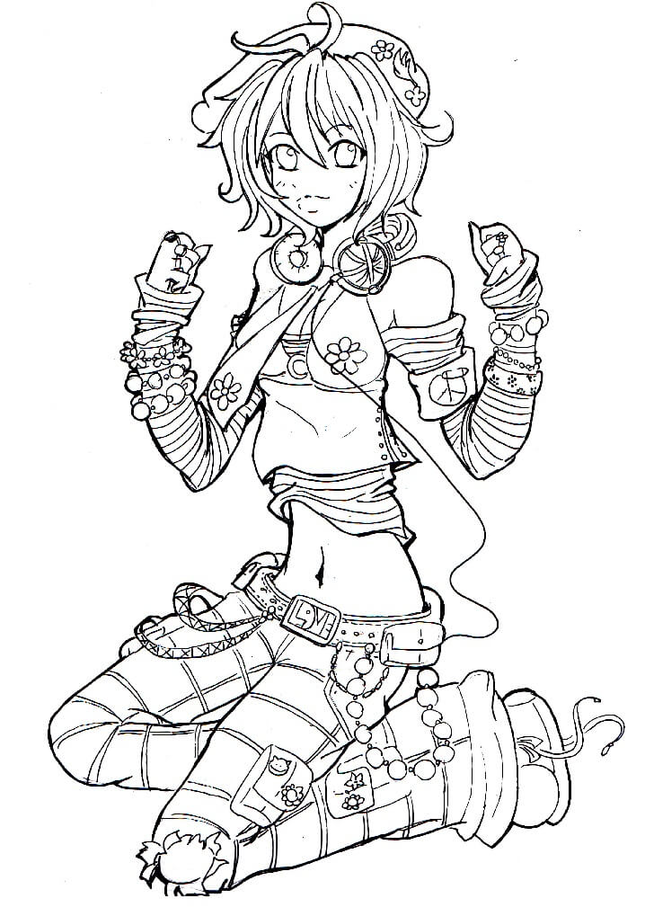 Flower Power Anime Girl