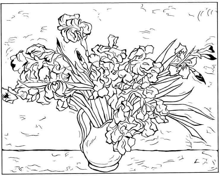 Flower Vase Vincent Van Gogh Coloring Game Flower Vase Vincent Van Gogh