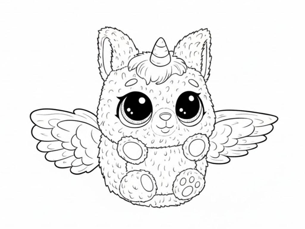 Fluffy Unicorn-Horned Flying Hatchimal
